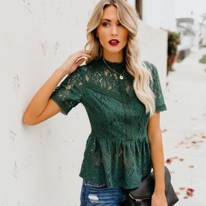 Vici | Romanticism Lace Peplum Top